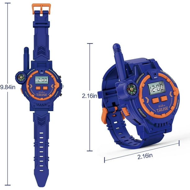 2 relojes walkie talkie recargables para niños, radio bidireccional walky  talky con linterna juego al aire libre para niños juguete interfono, regalo