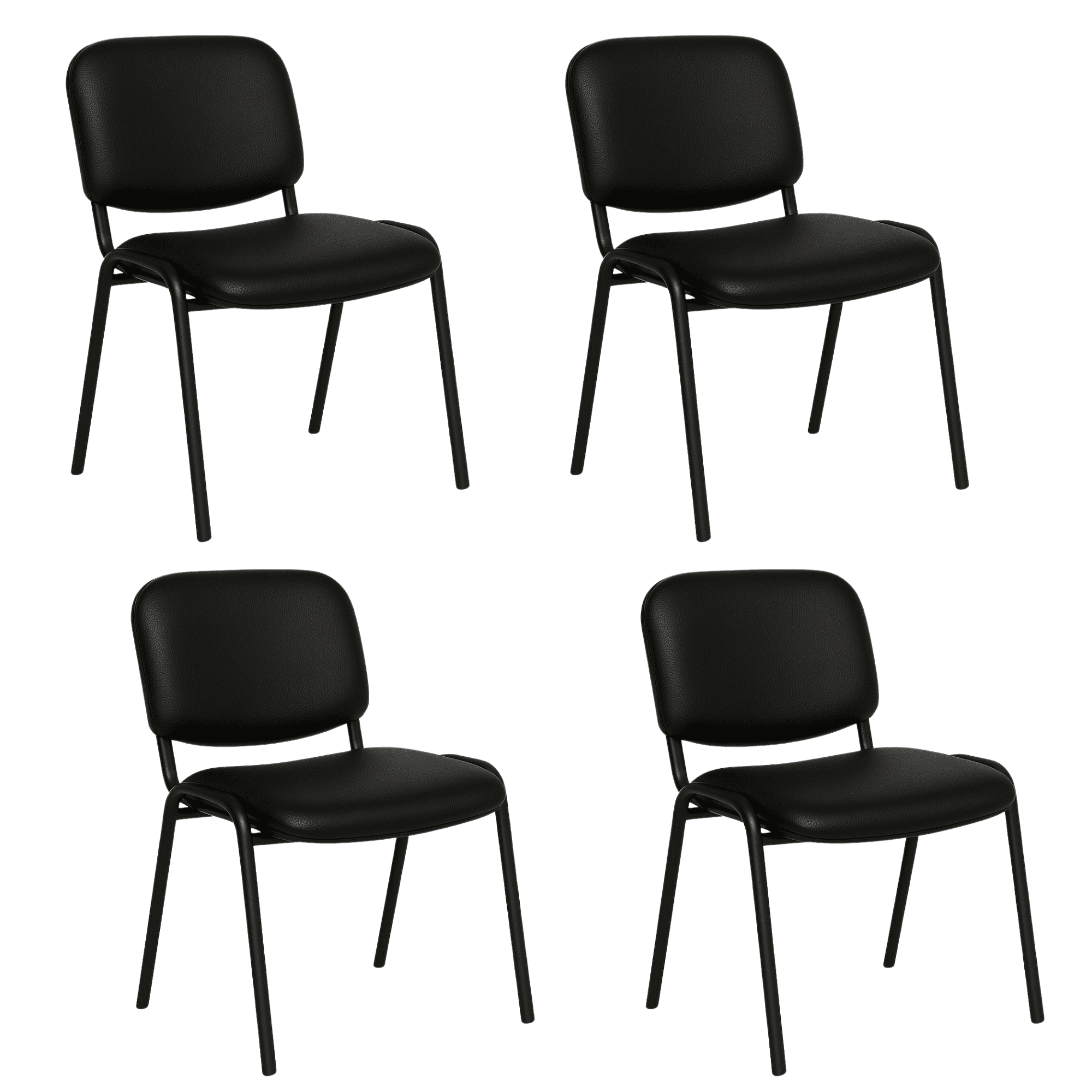 Offiho, set de 4 sillas de visita para oficina, salas de espera, consultorio, vinilpiel resistente