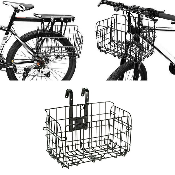 Cesta trasera delantera de bicicleta de Metal, soporte de compras para  manillar de bicicleta, accesorio de transporte Negro Cola Cesta de  bicicleta