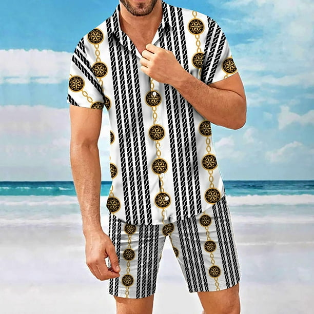 0g Conjunto De Ropa De Playa Hawaiana Para Hombre, Camisa Bo
