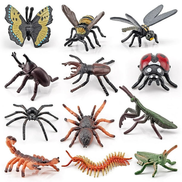 TUPARKA 49 piezas de juguetes surtidos de plástico de insectos, modelo de  insectos realistas, juguetes de mordaza para niños, juguetes educativos