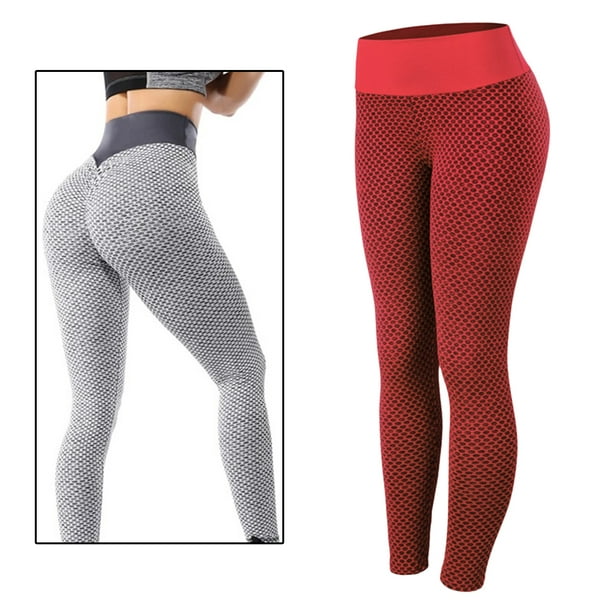  Leggings de entrenamiento para mujer, leggings con textura  brasileña, anticelulitis, levantamiento de glúteos, pantalones de yoga de  cintura alta, Rojo, XS : Ropa, Zapatos y Joyería