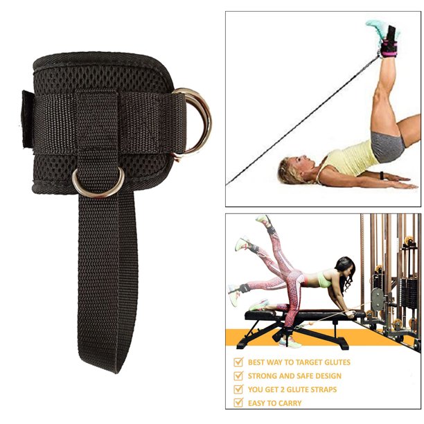 Correa de tobillo para máquina de cable, 1 par de accesorios de gimnasio  Soporte para ejercicio Transpirable para mujeres Entrenamiento Polea Cable  , negro Soledad Correa de tobillo de gimnasio