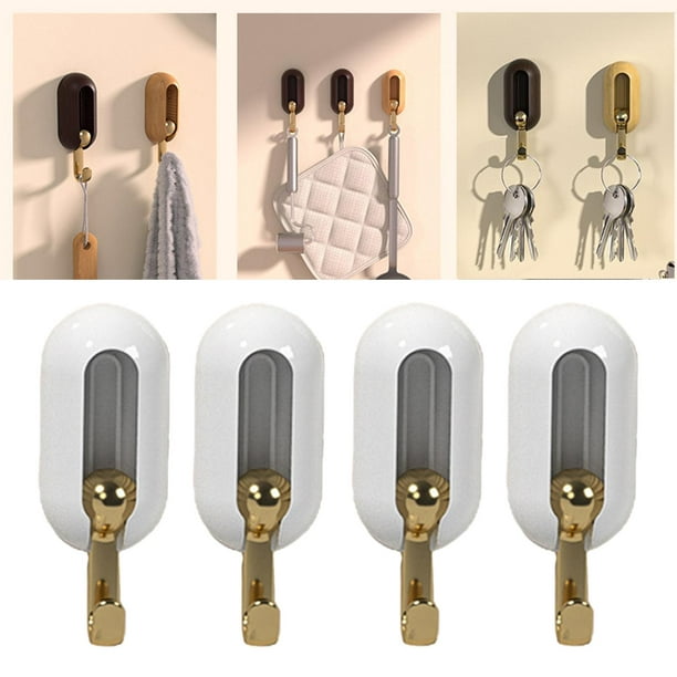 4 ganchos adhesivos para llaves, toallero montado en la pared, colgador de  pared para abrigos, ganchos adhesivos para azulejos, auriculares de baño, b
