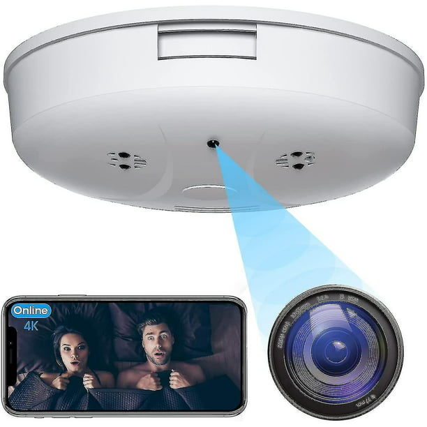 Cámara oculta 4k Detector de humo-hd 1080p Cámara oculta inalámbrica Mini  cámara espía de seguridad Wifi Visión nocturna y detección de movimiento