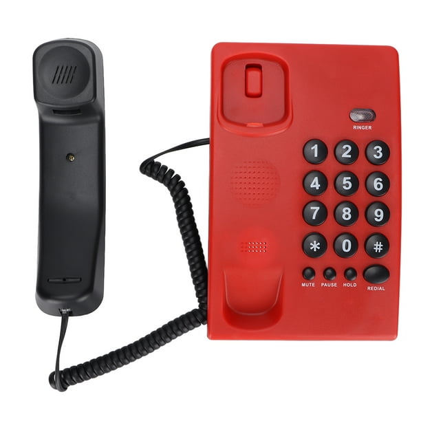  Acogedor Teléfono con cable, teléfono fijo de escritorio, sin  batería, color único, teléfonos fijos de oficina para el hogar (rosa) :  Productos de Oficina