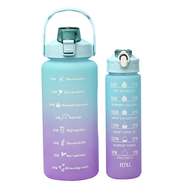 Botella De Agua Deportiva De 1 Litro Transparente Con Popote y Marcador De  Tiempo Motivacional-Shang's