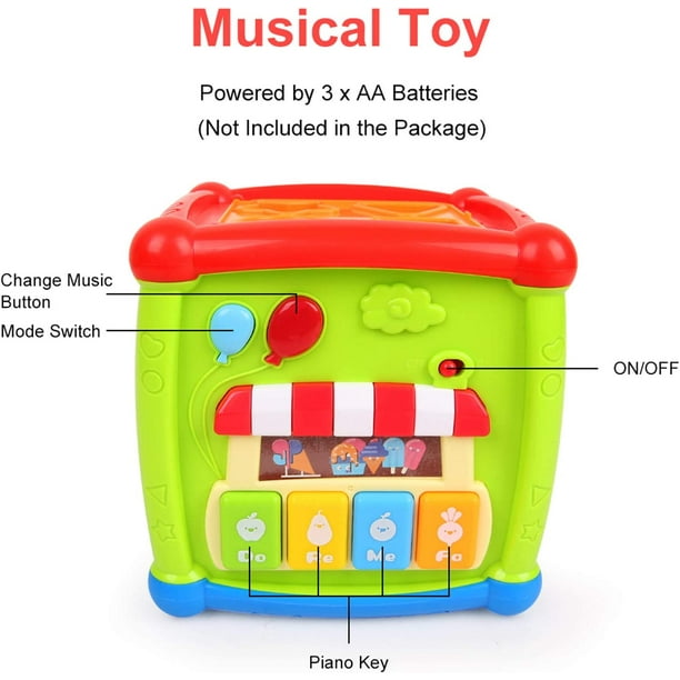 Juguete musical Juguete para bebés 1 año 2 años Niño Niña Juguete de  aprendizaje Cubo de descubrimie JFHHH pequeña