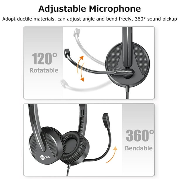 Auriculares con cable montados en la cabeza Lenovo Lecoo HT106 de 3,5 mm  con micrófono ajustable Lecoo Auriculares