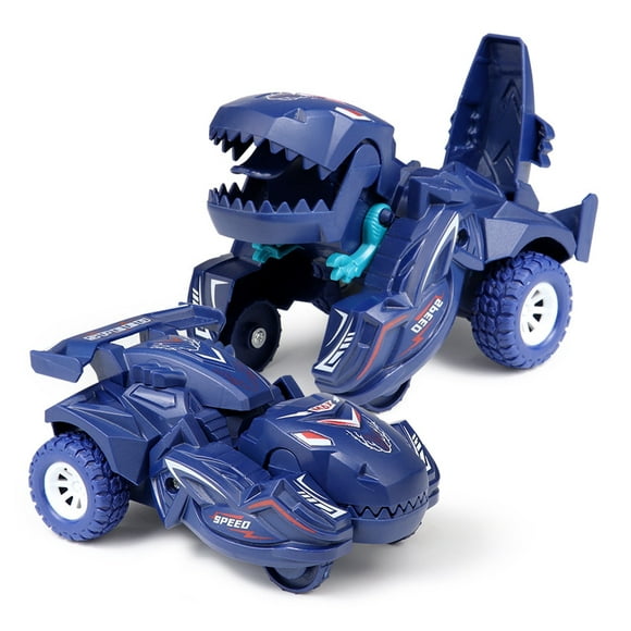 nuevo coche de dinosaurio transformador juguetes de coche de deformación coche de dinosaurio deslizante inercial juguete de transformación automática para niños regalos increíbles juguete para niños azul er