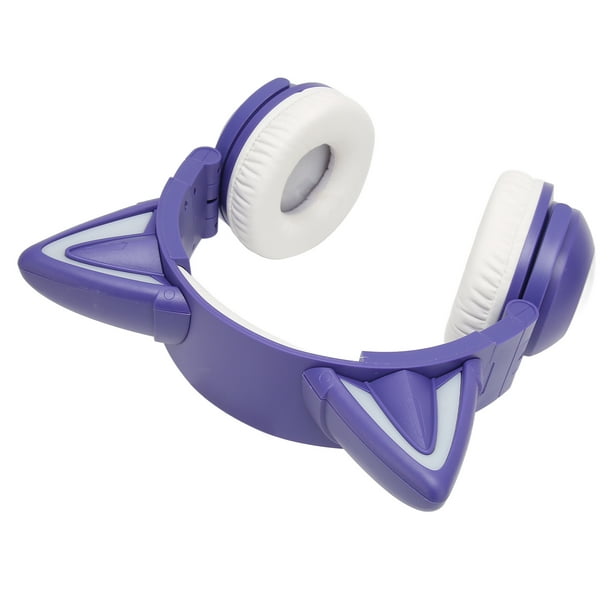  Diadema Bluetooth 5.0, auriculares con subwoofer HiFi plegable  retráctil luminoso, auriculares Bluetooth inalámbricos de envoltura  completa, regalo de cumpleaños para familias y niños (blanco) : Electrónica