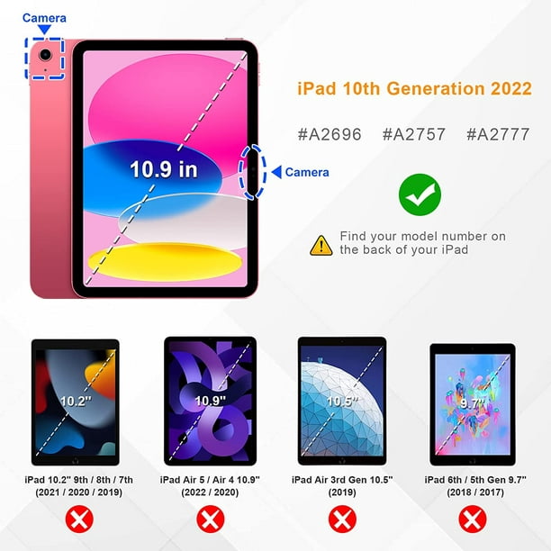 Fintie Funda transparente para iPad Air de 5ª generación (2022) / iPad Air  de 4ª generación (2020) de 10.9 pulgadas, cubierta trasera transparente con