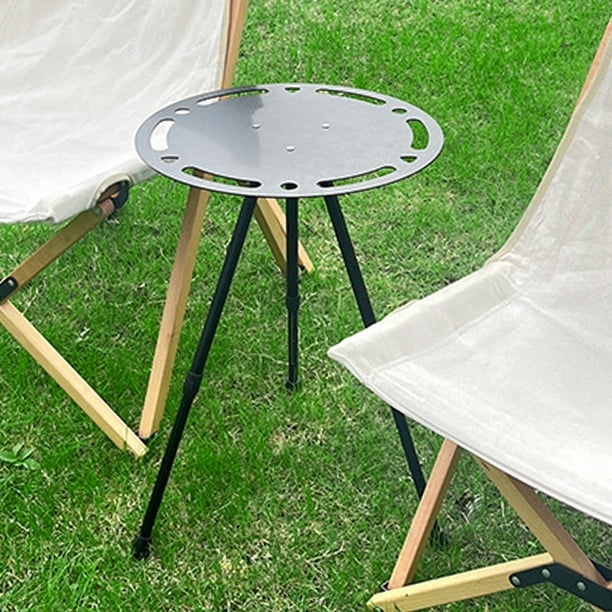 Mesa plegable para exteriores, mesa plegable pequeña y redonda para  acampar, mesa auxiliar plegable, compacta y ligera