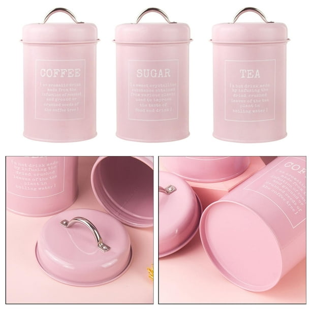 2-3 of pack cocina almacenamiento tarros herméticos té azúcar conjunto rosa  2 piezas perfecl botes de cocina