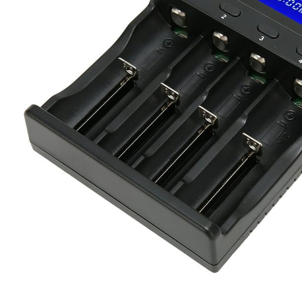  6 baterías recargables de 18650 mAh, cargador universal para  baterías recargables de iones de litio de 3.7 V 18650, 26650, 14500, 10440  (envío estadounidense) : Electrónica