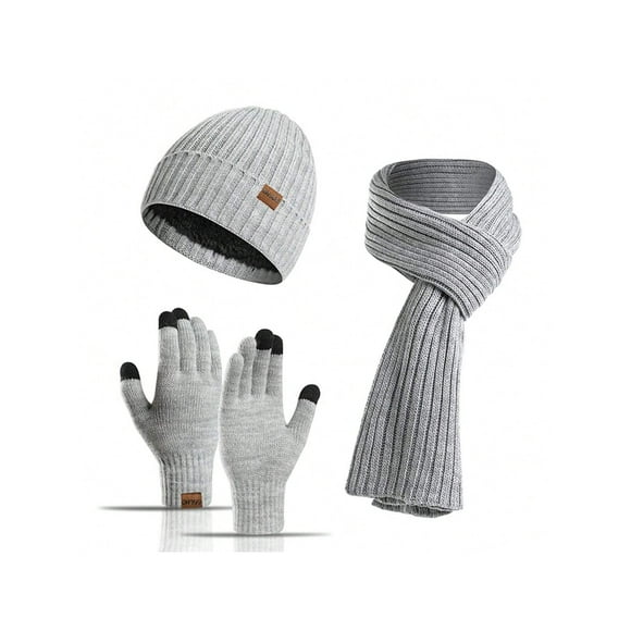 1set new arrival knitted hat  scarf set winter solid color beanie scarf set for men and women
