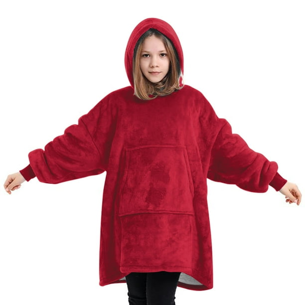 ZAJIO Manta con capucha para niños de 6 a 12 años, sudadera de gran tamaño  con capucha de animales lindos y súper suave, manta Sherpa de franela con