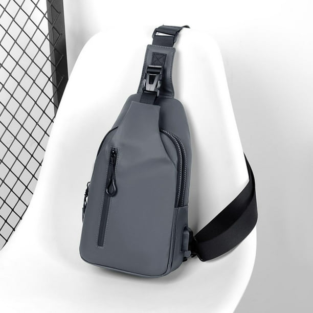Bolso bandolera para hombre con carga USB Bag Mochila pequeña impermeable  Negro Hugo Bolsos bandolera para hombre