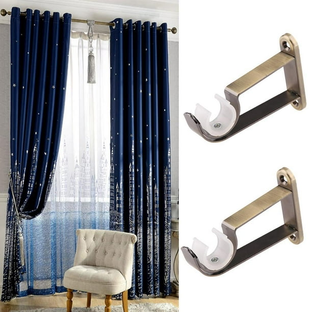 Soporte para barra de cortina, 6 soportes para barra de cortina para barra  de 1 pulgada, ganchos para barra de cortina para pared, soportes para barra