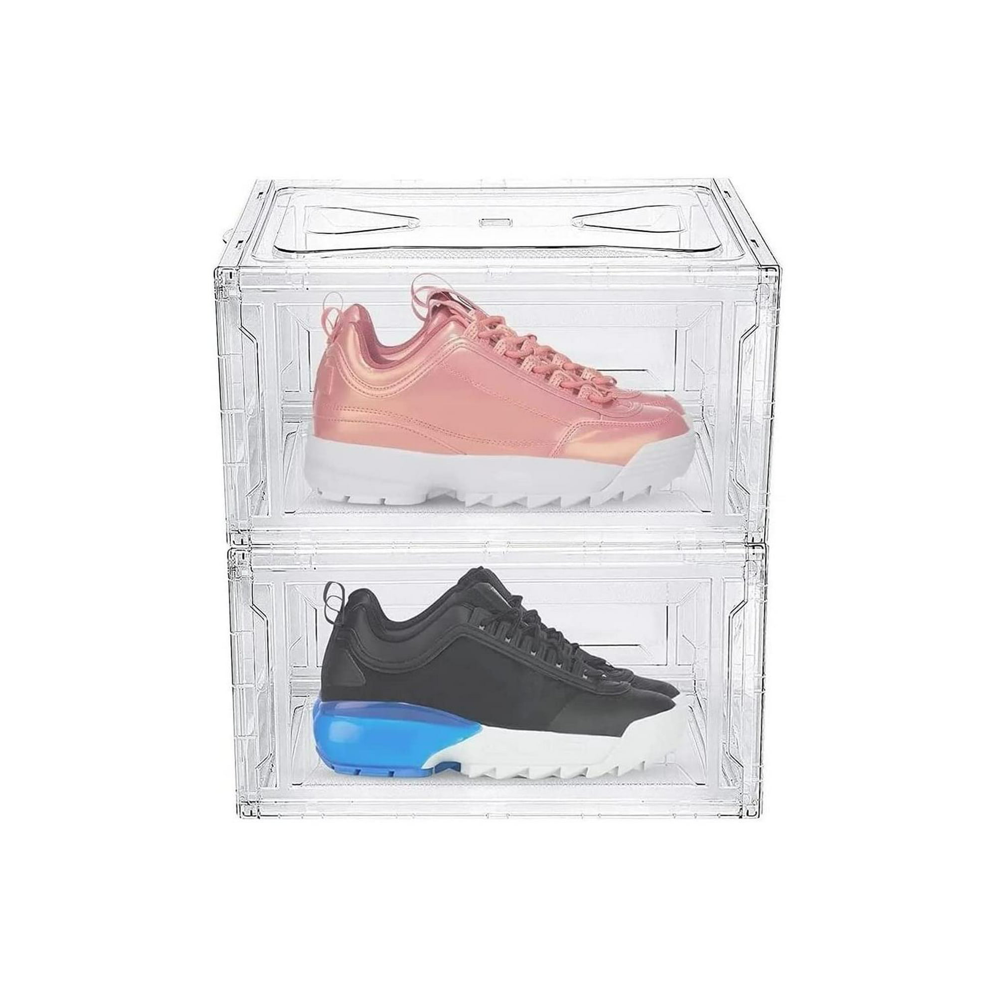Cajas de zapatos de plástico transparente apilables acrílico con