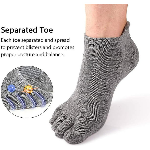 Calcetines de cinco dedos calcetines no show running para hombres [5 pares]