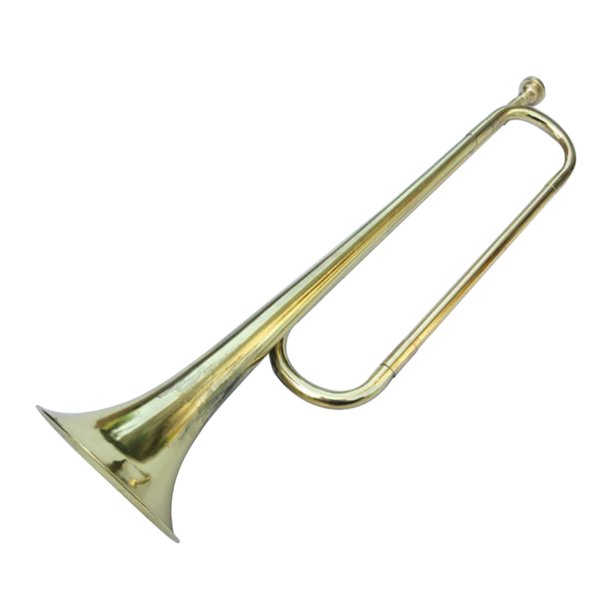 Trompeta para niños, cuerno de trompeta de plástico dorado con 4