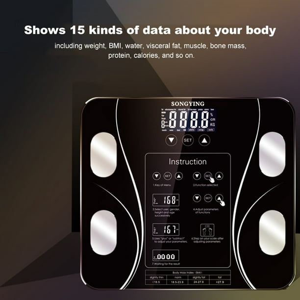 Escalas de grasa corporal Escala de peso electrónica inteligente Alta  precisión Digital yeacher