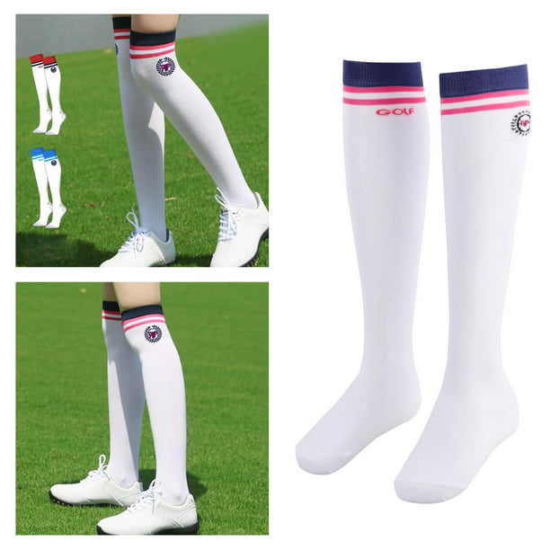 1 par de calcetines de golf para mujer, medias blancas de sobre la