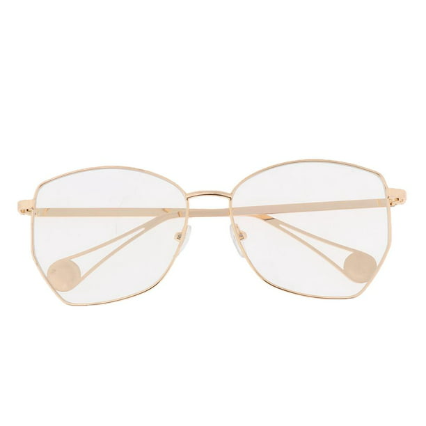 Gafas de lente transparente para mujer, estilo vintage con borde completo, marco  de metal, anteojos dorado jinwen marcos de anteojos para mujeres