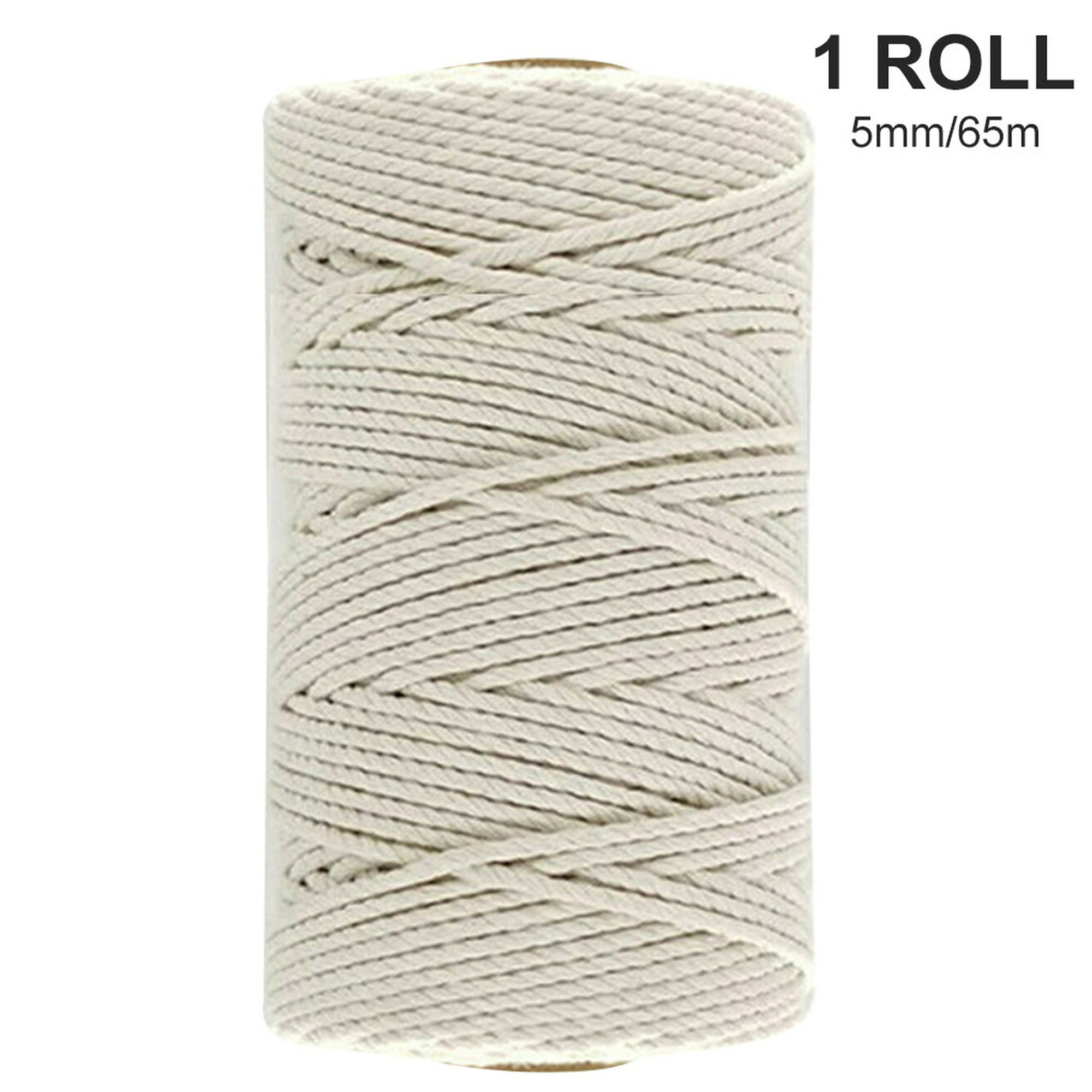  Cuerdas de algodón torcidas de 5 yardas de 0.394 in para  decoración de manualidades, cuerda de algodón para bolsa, cinturón,  accesorios de costura, cuerdas de algodón trenzadas para manualidades,  cuerda de