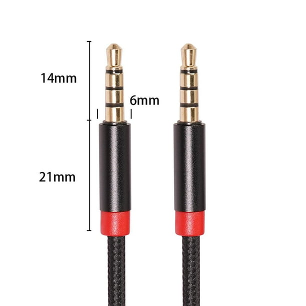 Cable de audio de teléfono a 0.138 in, cable auxiliar para automóvil (3  pies/3.3 ft), cable de audio de teléfono trenzado de nailon compatible con
