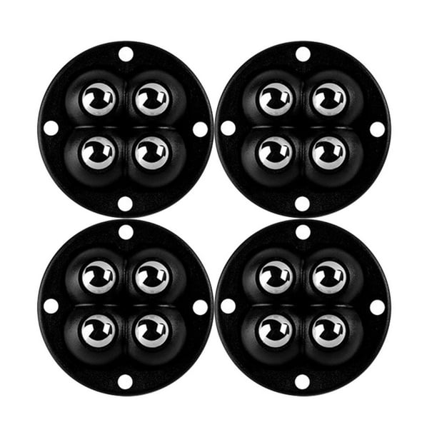 Mini ruedas giratorias sin ruido autoadhesivas pequeñas (perlas de acero)  negras 4 piezas Ndcxsfigh Libre de BPA