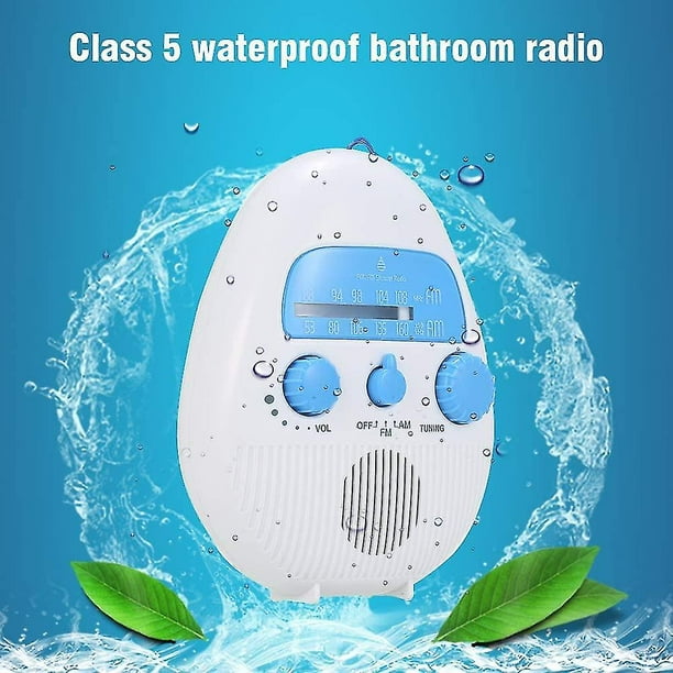 Radio de ducha digital, mini radio portátil de ducha interior Fm
