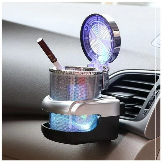  Mini cenicero con luces LED Cenicero coche práctico regalo :  Automotriz