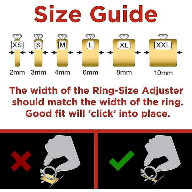 Ajustador de tamaño de anillo invisible para anillos sueltos
