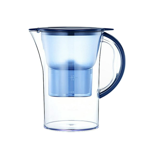 DAFI Jarra de filtro de agua de vidrio con filtro alcalino, 64 onzas,  purificador de agua para agua potable, jarra de filtro claro, purificador  de
