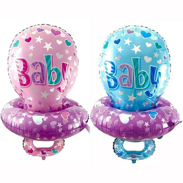 Kit de decoración de revelación de género con globo de revelación de  género, caja de bebé con letras, globos rosas y azules, globos de aluminio  para