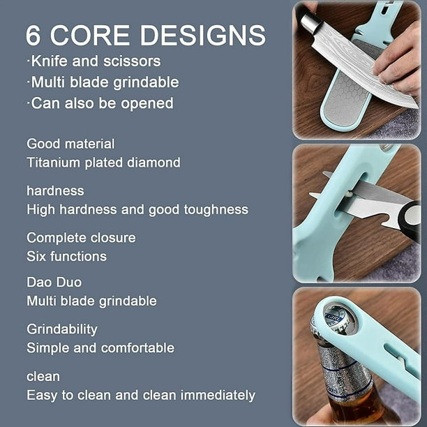 Lima de afilado de diamante para tijeras, cuchillos y herramientas de  jardín, amoladora de cuchillos plana y curva de 2 lados
