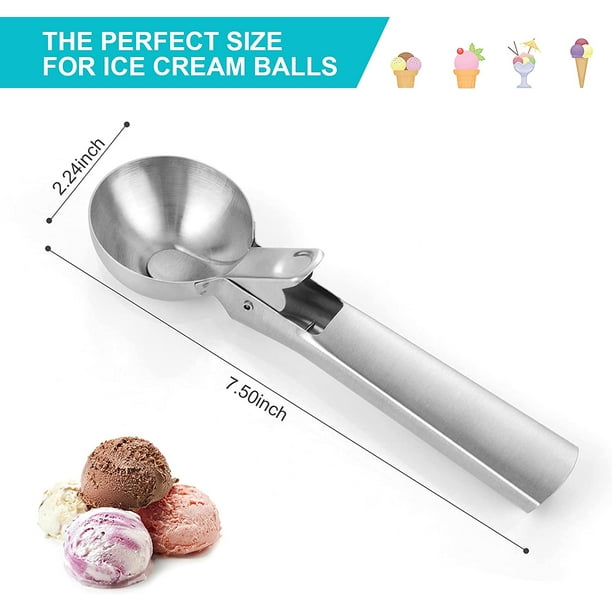 Cuchara para helado, cuchara de aluminio antiadherente de una pieza,  anticongelante, de 7 pulgadas, diseño resistente y duradero, fácil de  limpiar