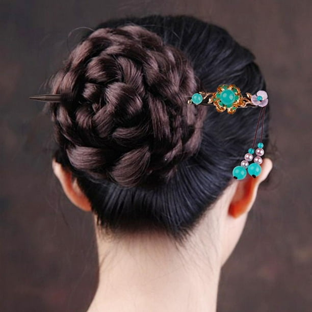 Palos de Flores de Horquilla Japonesa para El Cabello Horquilla para Bollos  Horquillas para El Cabello para Mujer - Yinane Pin de pelo de elemento  chino