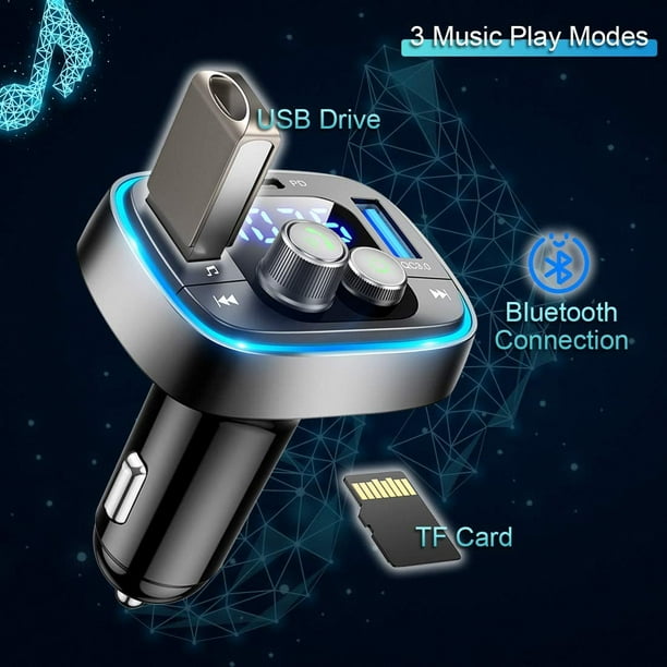 Cargador Bluetooth MP3 para coche con luz ambiental convertidor mechero  inteligente enchufe PD cargador super rápido Levamdar HMKY146