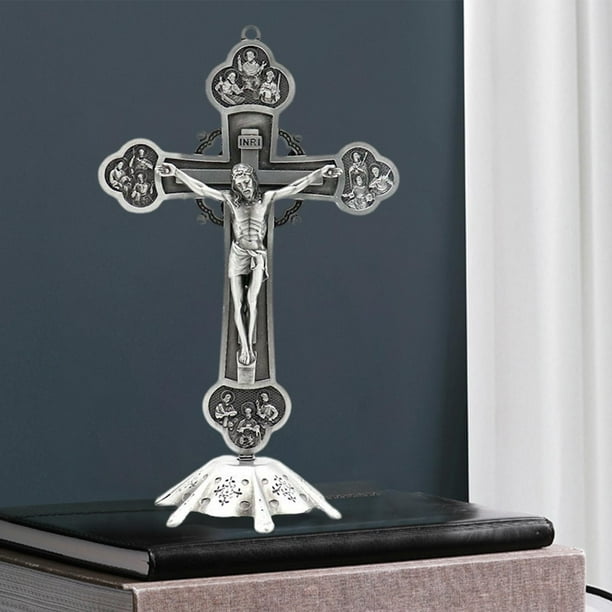 Crucifijo Cruz de pared - Crucifijo católico para pared - Cruces de madera  con Jesucristo para pared, 10 pulgadas