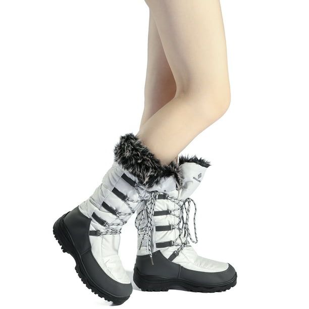 DREAM PAIRS Botas de nieve de invierno impermeables para mujer, cálidas y  cómodas botas de piel sintética aisladas antideslizantes para exteriores  con