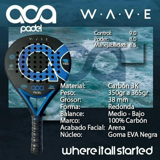 ACA Raqueta Padel Pala Wave Eva Supersoft Intermedio Control ACA PADEL Wave