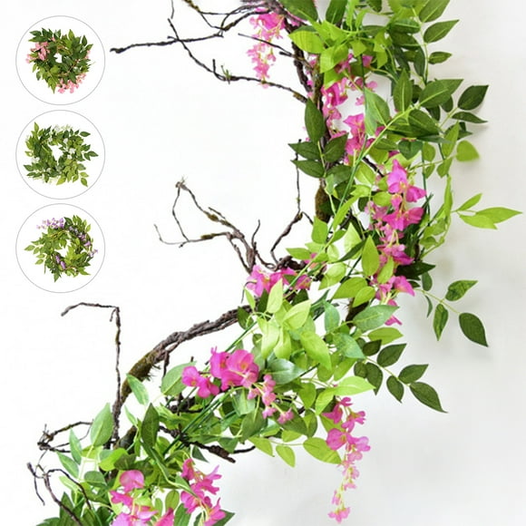 2m artificial wisteria vine garland plantas de flores follaje colgante decoraciones al aire libre para el hogar cocina jardín oficina decoración de la pared de la boda muyoka hogar