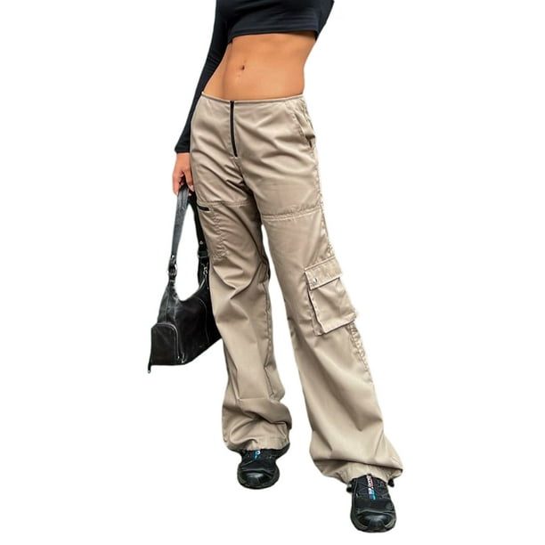  Pantalones cargo holgados para mujer con bolsillo con