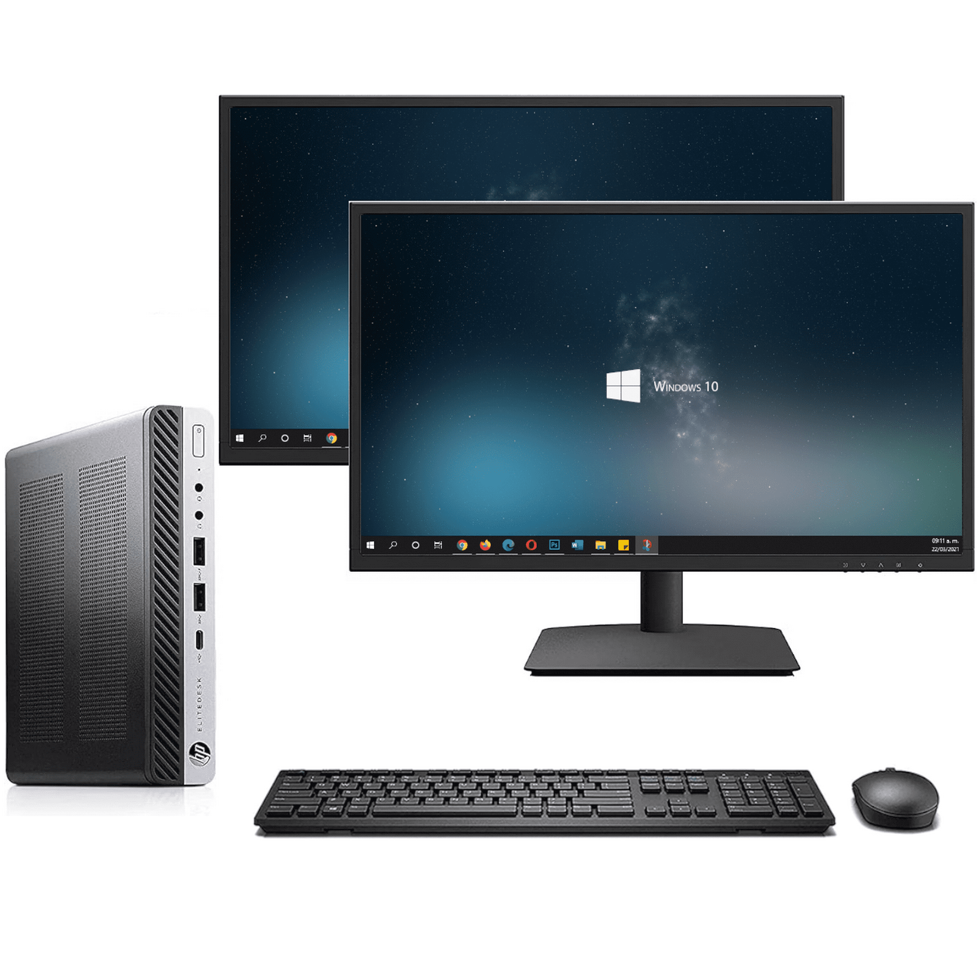 Computadora Hp Core I5 8va Gen 16gb Ram 240gb Ssd Doble Monitor De 22 Wifi Hp Elitedesk Usff 7762