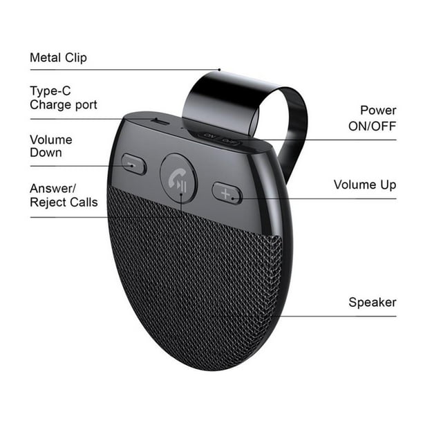 Kit de manos libres para coche, altavoz inalámbrico con Bluetooth