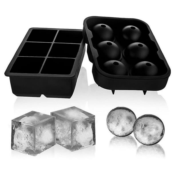 OGGI Bandeja para cubitos de hielo, moldes para bolas de hielo, gran  máquina de esferas de hielo, bandejas flexibles de silicona de 6 cavidades  para