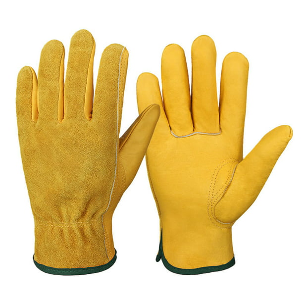 Guante de piel brión amarillo - Pack 12 Uds - ropa de trabajo y  vestuario laboral
